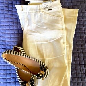 NY&C White Stretch Mid Rise Boot Cut Jeans Trouser